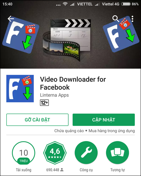 Cách tải video trên Facebook về điện thoại Android