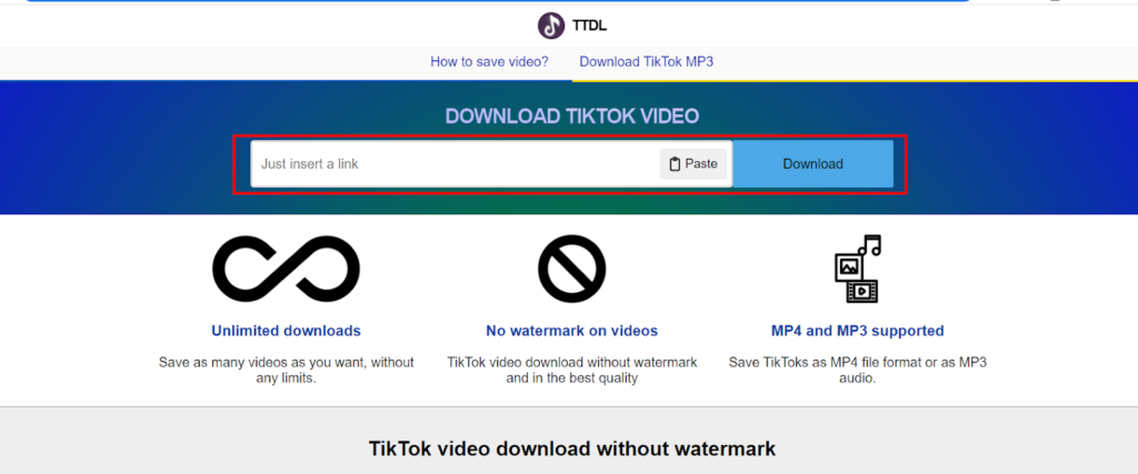 Lưu video Tik Tok không chứa logo trên PC bằng Tiktokdownload.online