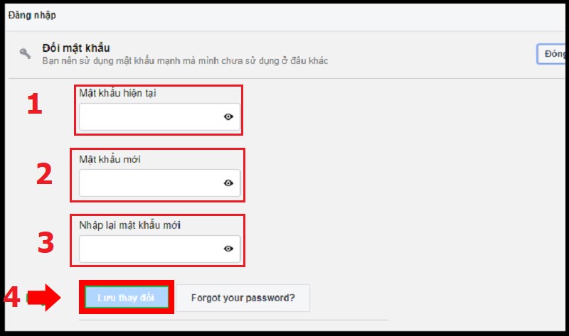 Chọn Chỉnh sửa tại mục Đổi mật khẩu