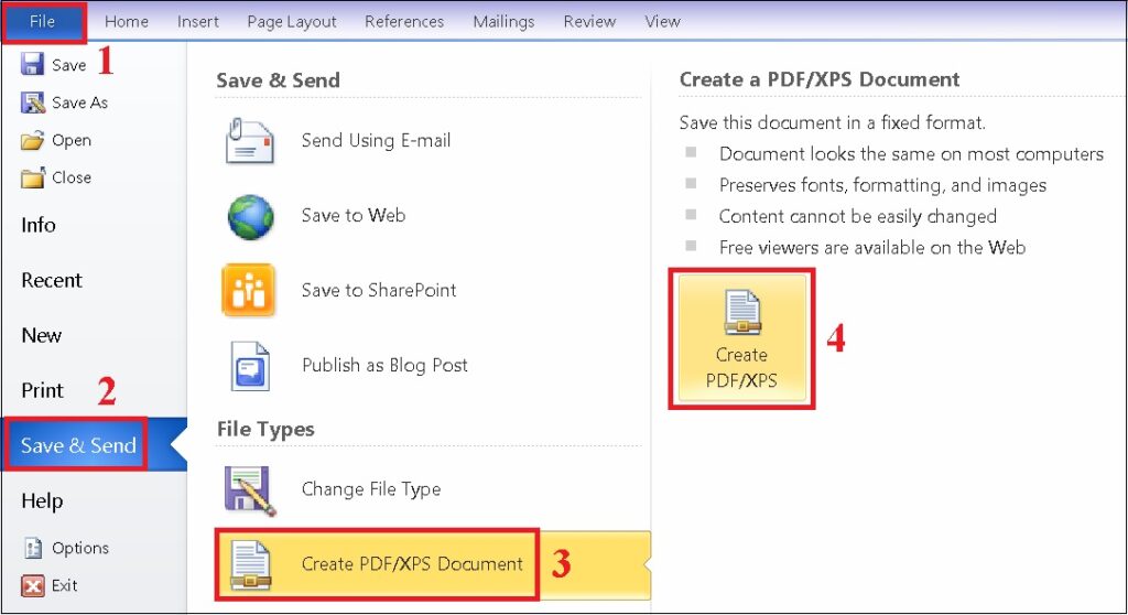 Create PDF/XPS Document 