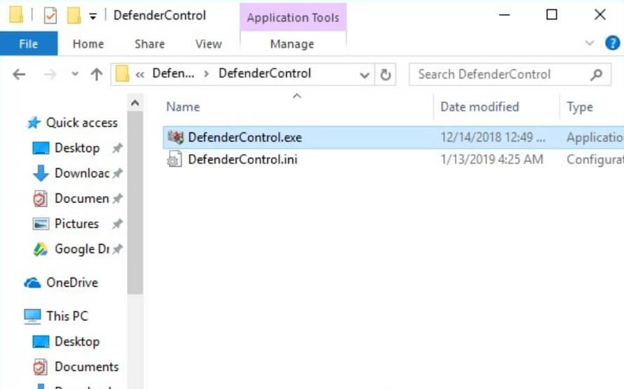 Download và cài đặt phần mềm Defender Control về máy