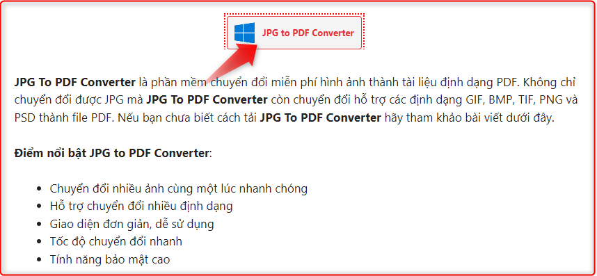 Tải file phần mềm JPG To PDF Converter