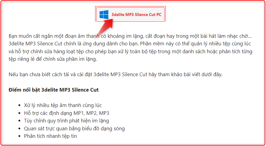 Tải phần mềm 3delite MP3 Silence Cut về máy