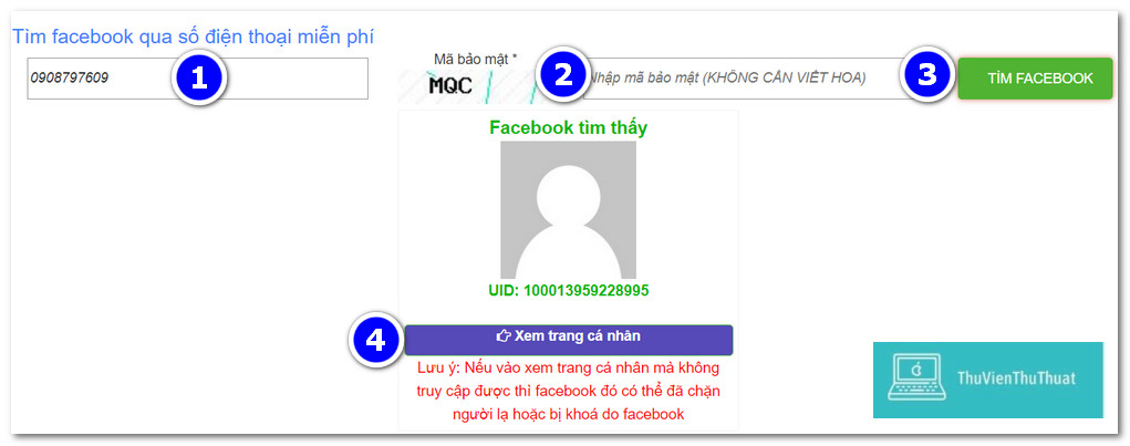 Tìm tài khoản facebook qua số điện thoại với ứng dụng Quetsodienthoai