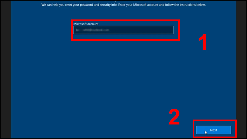 Cách xóa mật khẩu máy tính Win 10 khi quên bằng cách dùng Microsoft Account - Bước 2