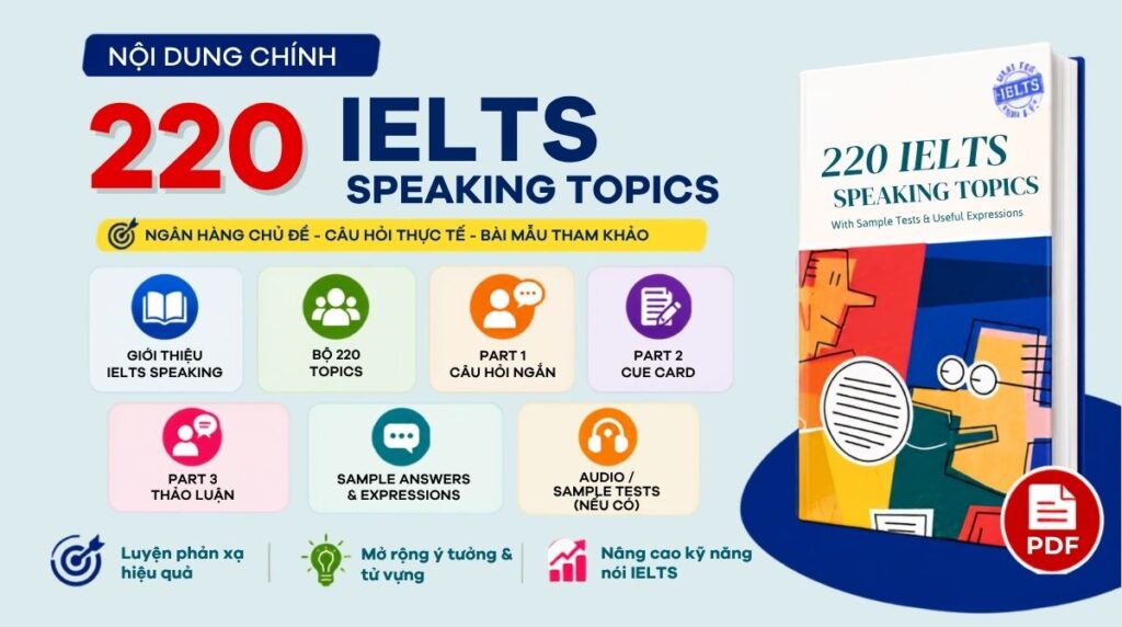 Nội dung 220 IELTS Speaking Topics PDF