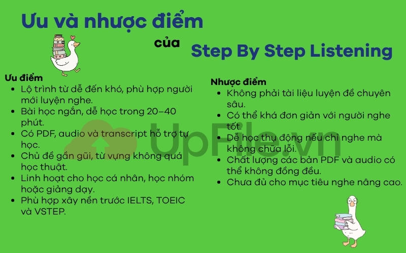 Ưu và nhược điểm của Step By Step Listening