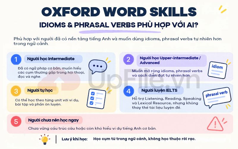 Oxford Word Skills Idioms and Phrasal Verbs phù hợp với ai?